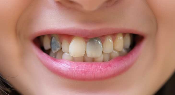 تغییر رنگ دندان پر شده